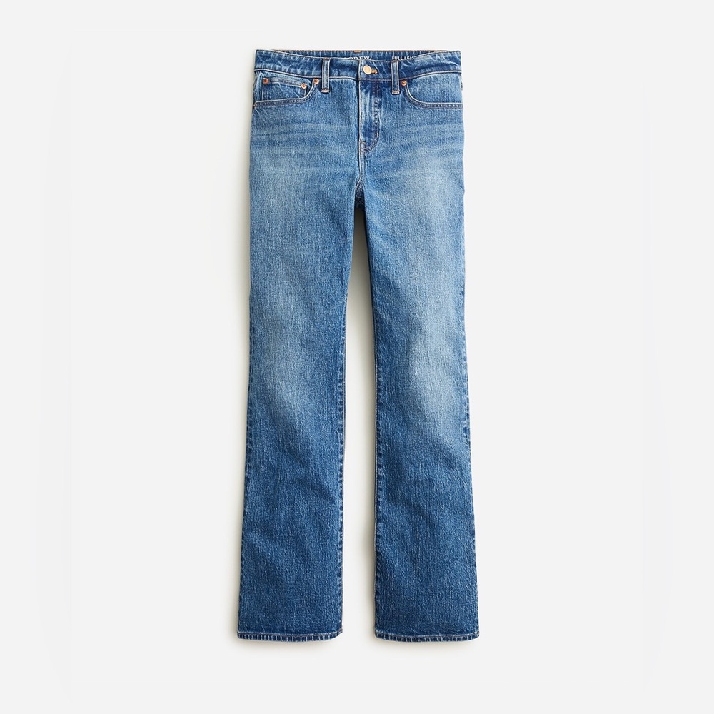 J Crew Women's Medium Wash Blue Full Length Demi Boot Jeans Size 26 in